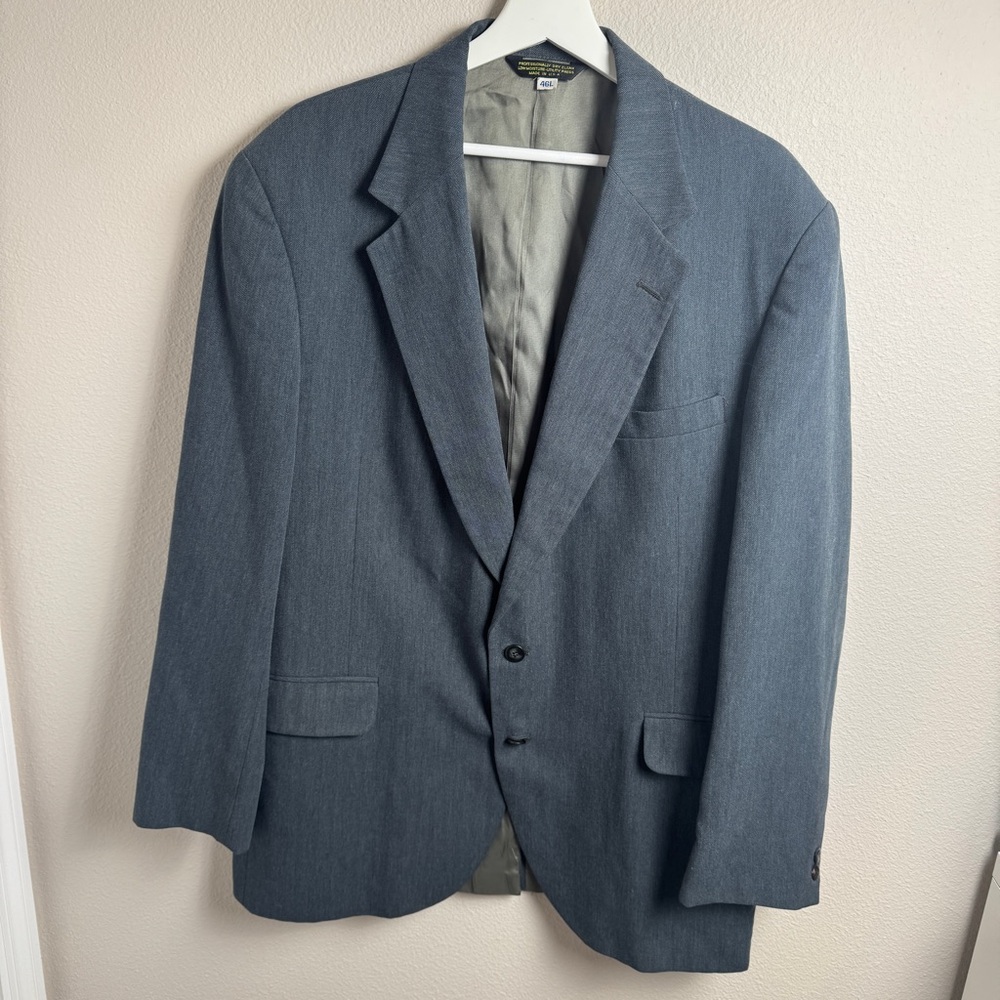 Ll Bean Vintage Sport Coat Blazer Gray Size‎ 46L
